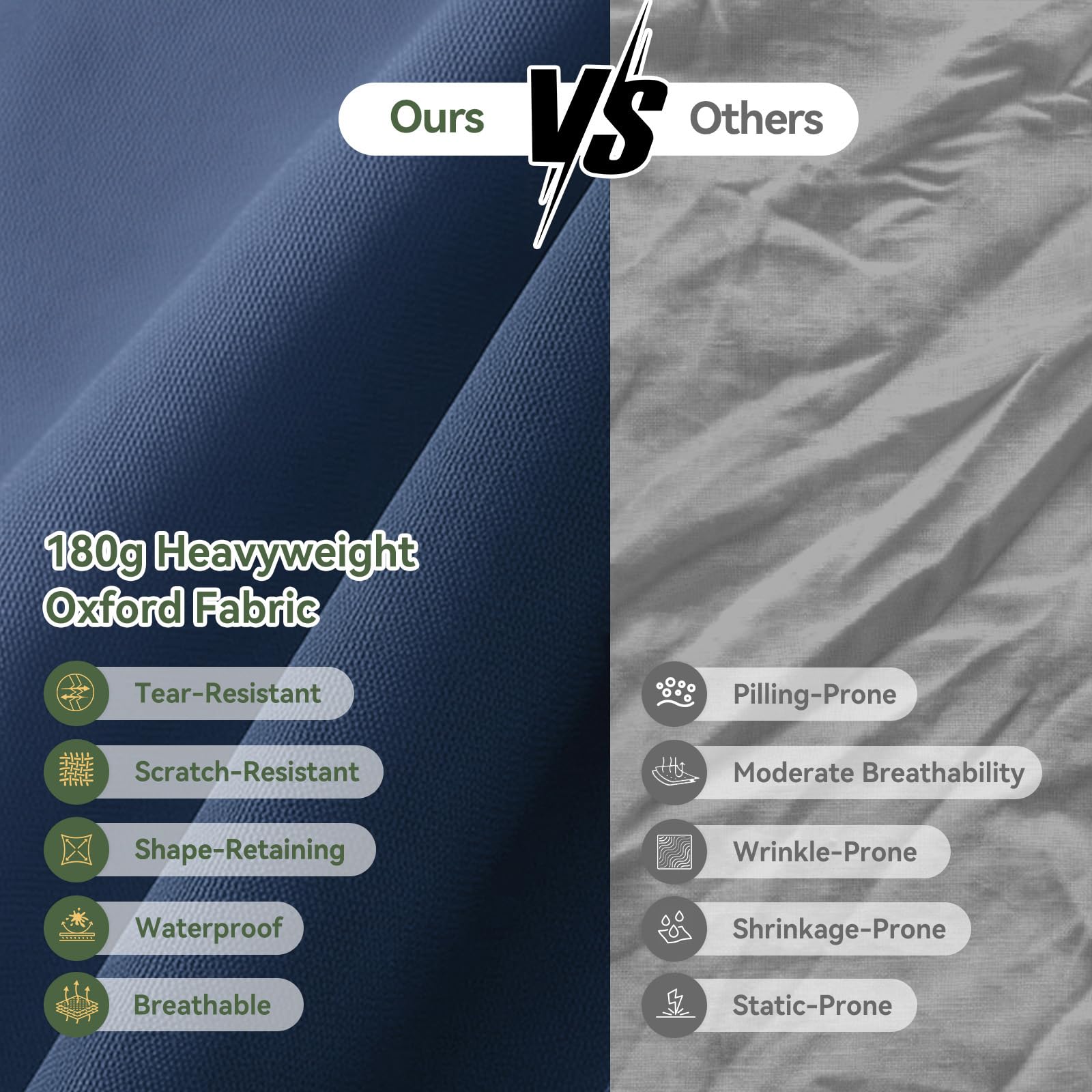 Aoxun high-density Oxford fabric texture showing durable water-repellent finish