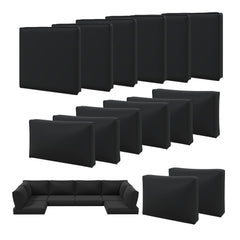 Aoxun front view of full 14-piece cover set on assembled sectional showing cohesive upgrade