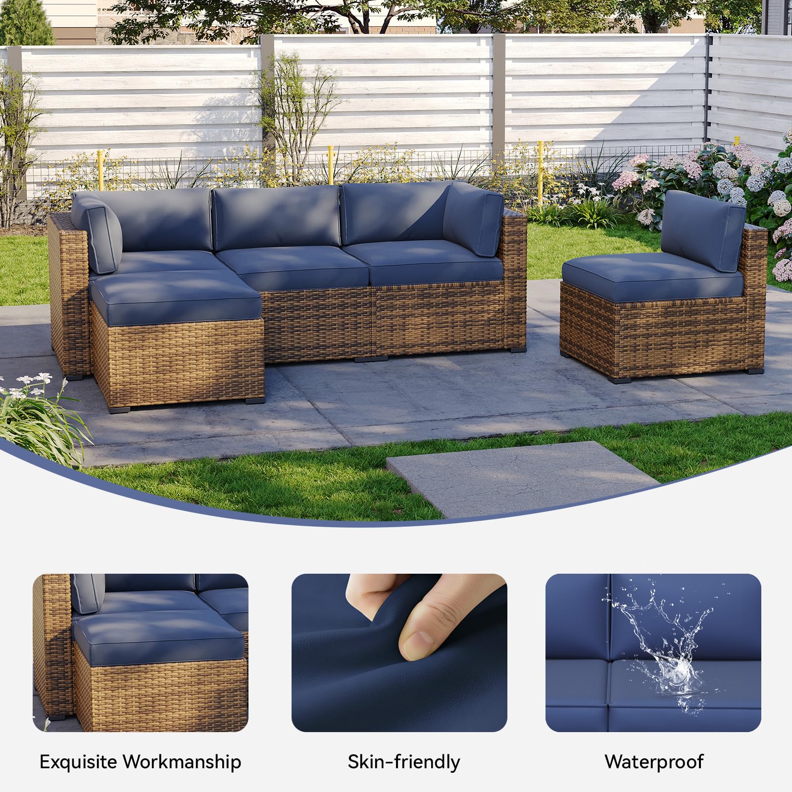 Aoxun seat cover installed on outdoor sofa showing tailored appearance