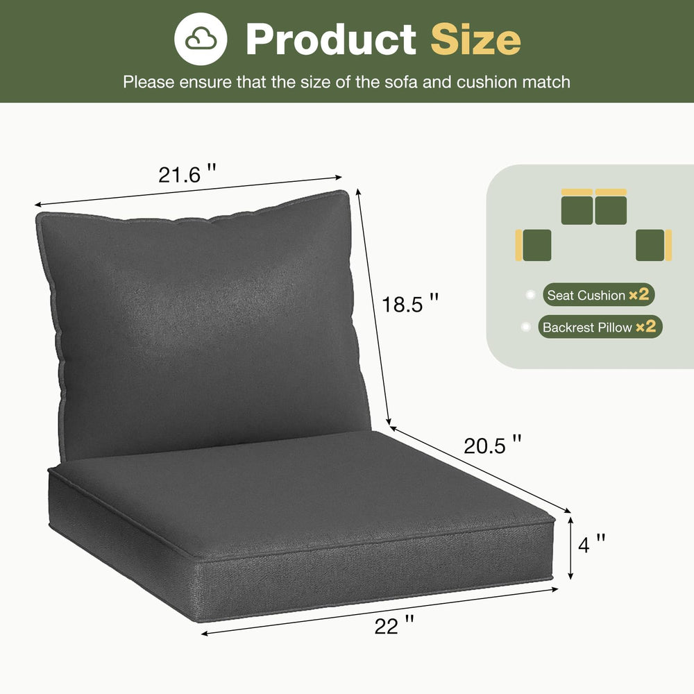Aoxun seat cushion side profile displaying 4-inch high-density foam support