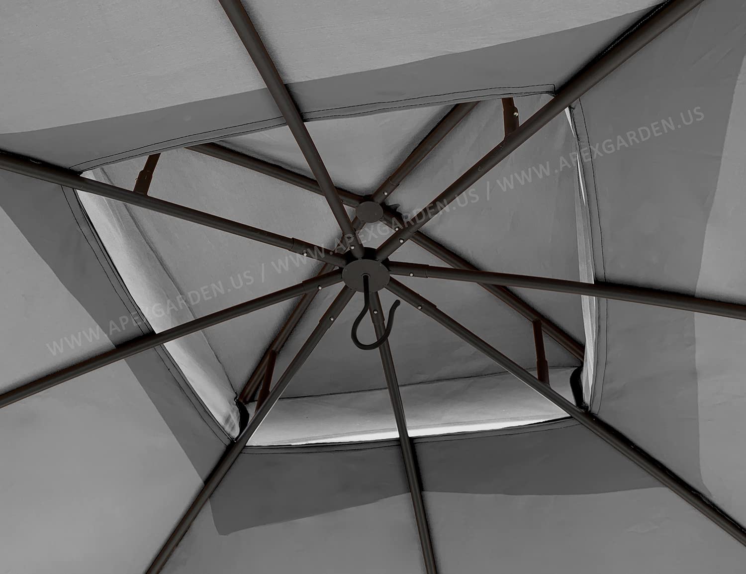 APEX GARDEN installed canopy on gazebo frame showing shade and refreshed outdoor look