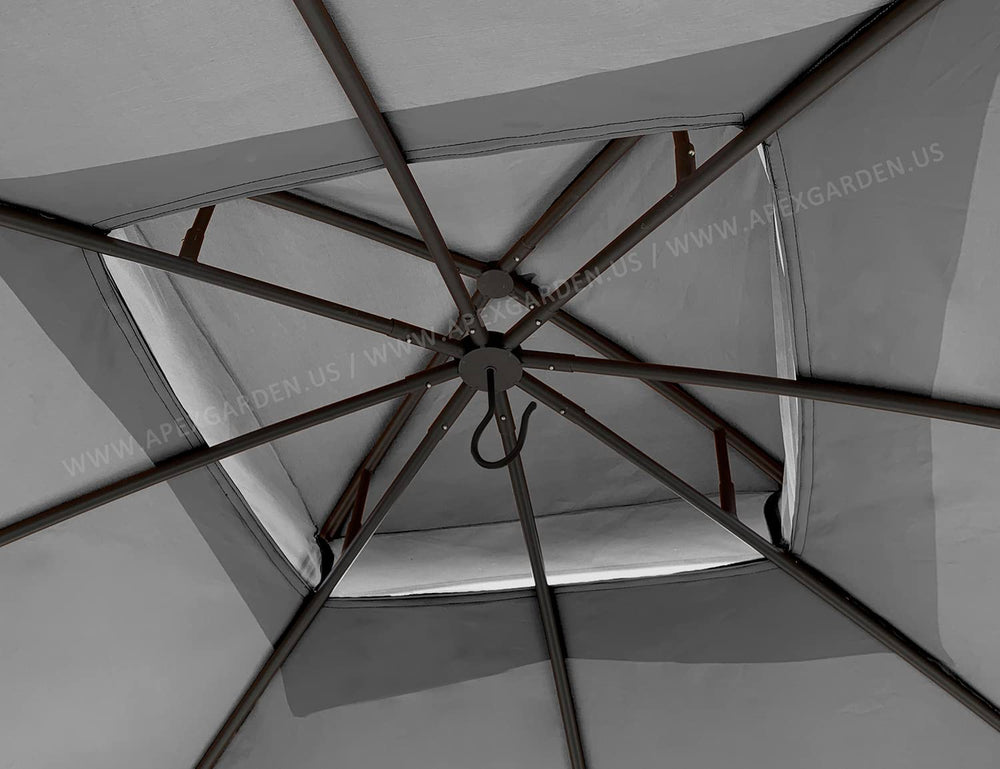 APEX GARDEN installed canopy on gazebo frame showing shade and refreshed outdoor look