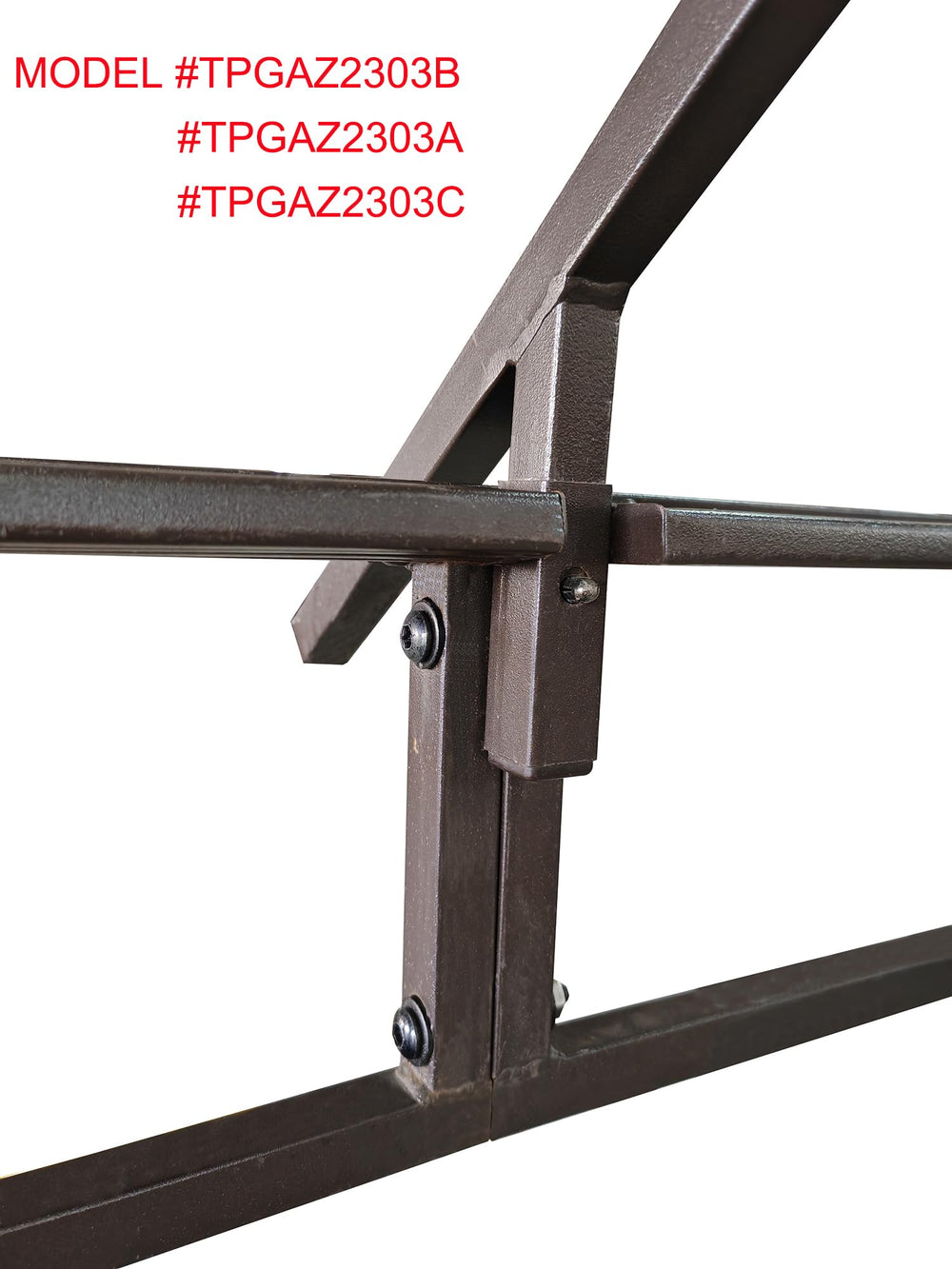 APEX GARDEN canopy beside outdoor chair illustrating size and scale advantage