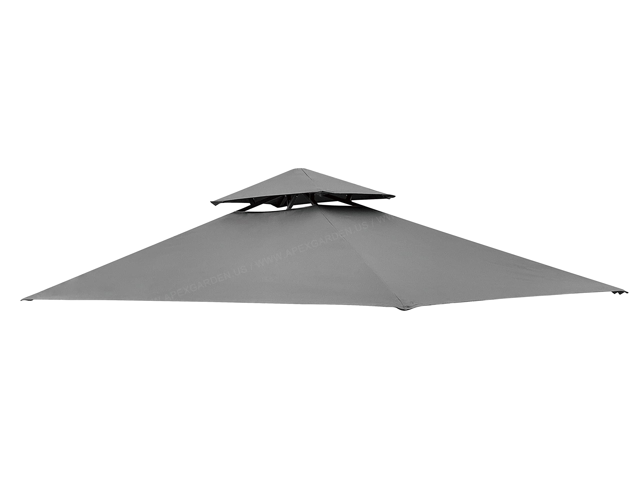 APEX GARDEN canopy top front view showing double-tiered vent and durable fabric protection