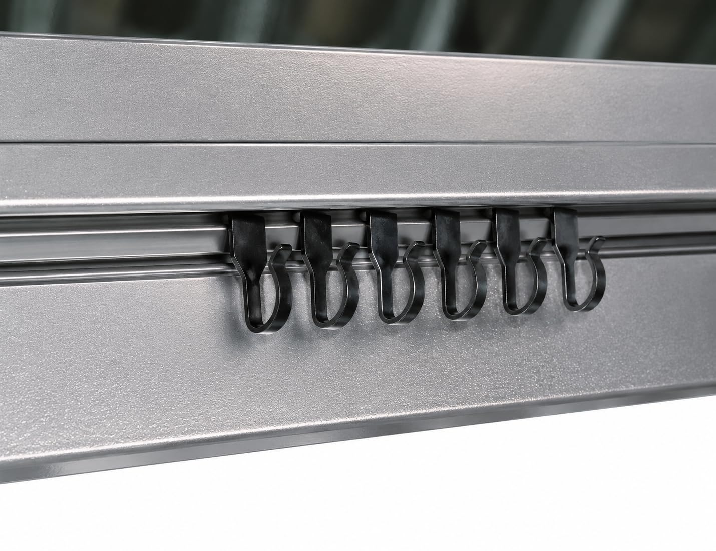 APEX GARDEN hooks installed in gazebo track demonstrating smooth curtain glide