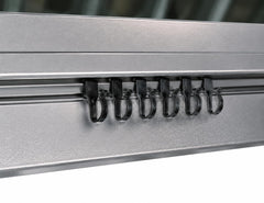 APEX GARDEN hooks installed in gazebo track demonstrating smooth curtain glide