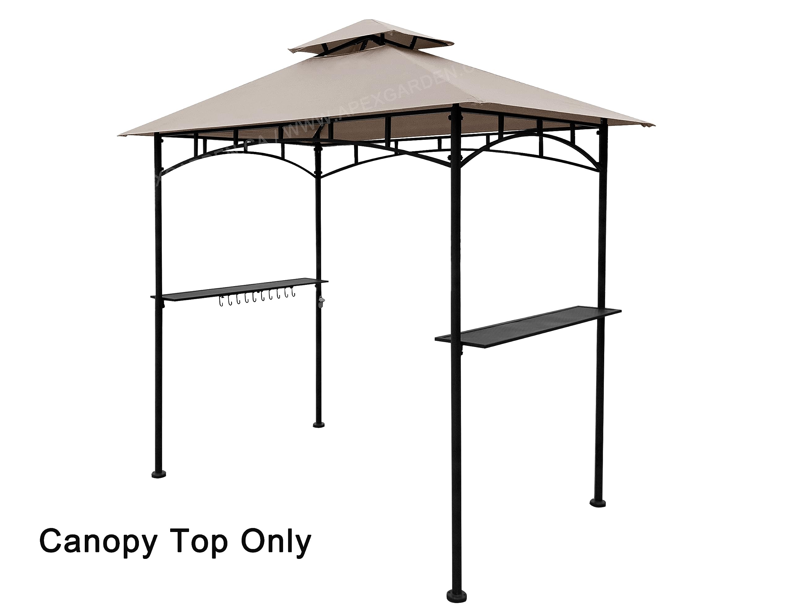 APEX GARDEN canopy next to grill showing size comparison and coverage benefit
