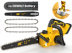APEXPOWER chainsaw front view showing compact design and portability benefit