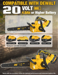 APEXPOWER close-up of 12-inch guide bar highlighting durability and longer cuts