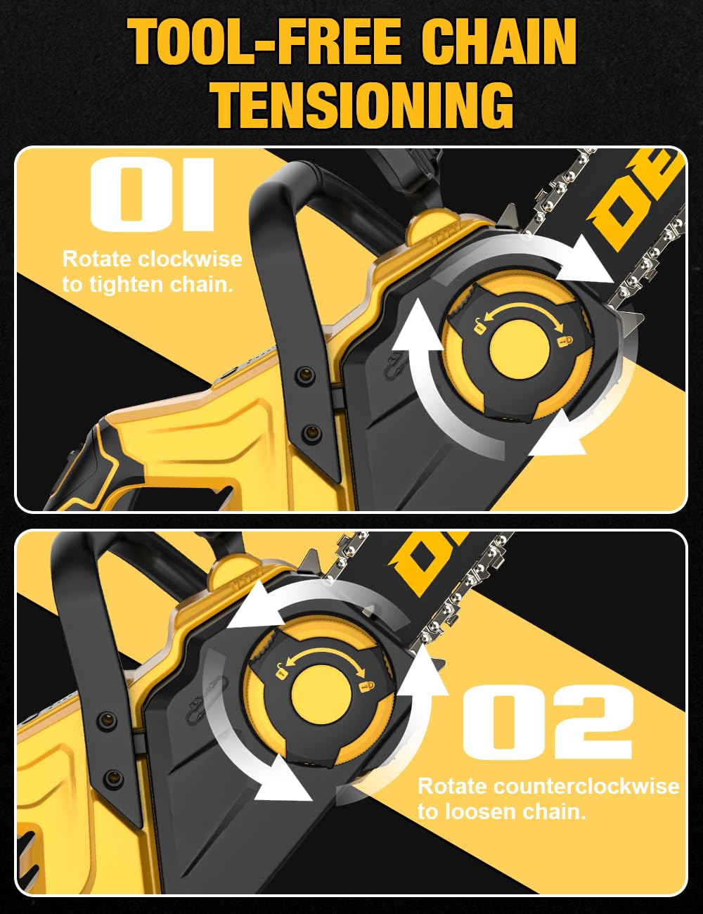 APEXPOWER next to DeWalt 20V battery and hand for scale and compatibility clarity