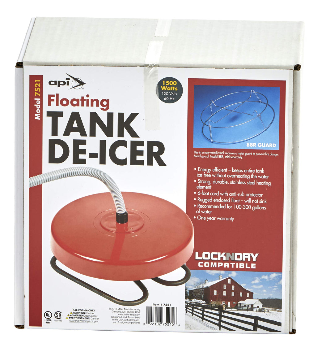 API Allied Precision 7521 floating in a stock tank, creating an open water area for animals