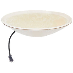 API heated bird bath bowl front view showing light stone color and bird-friendly rim