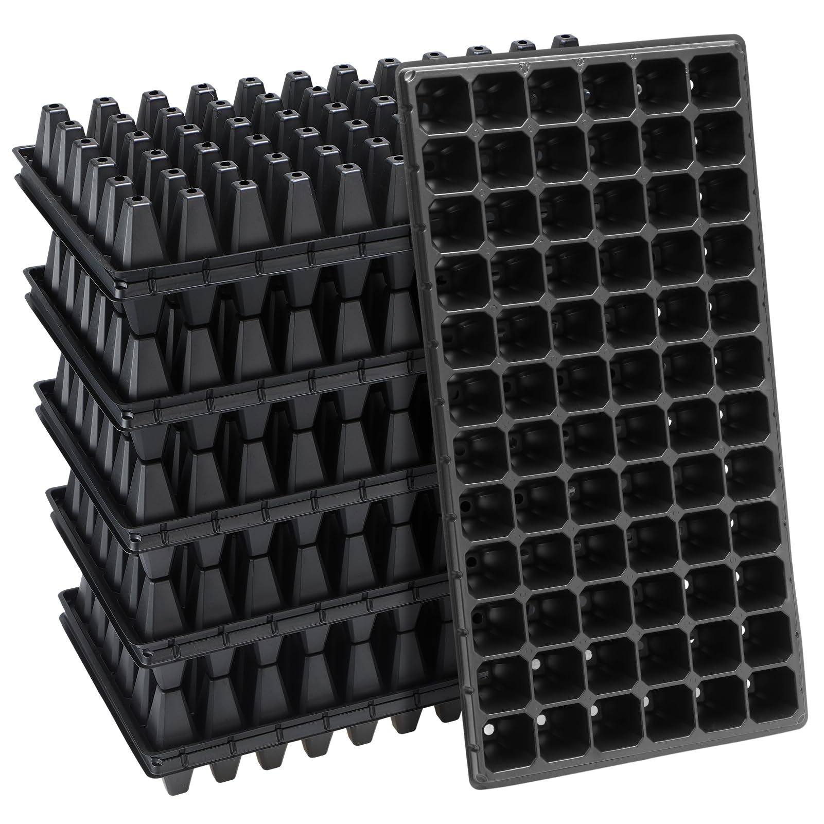 Apipi front view showing full stacked 72-cell trays and organized planting benefit