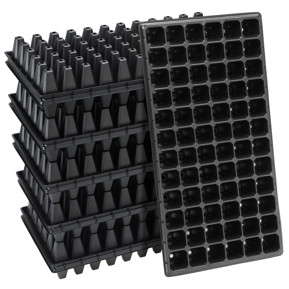 Apipi front view showing full stacked 72-cell trays and organized planting benefit