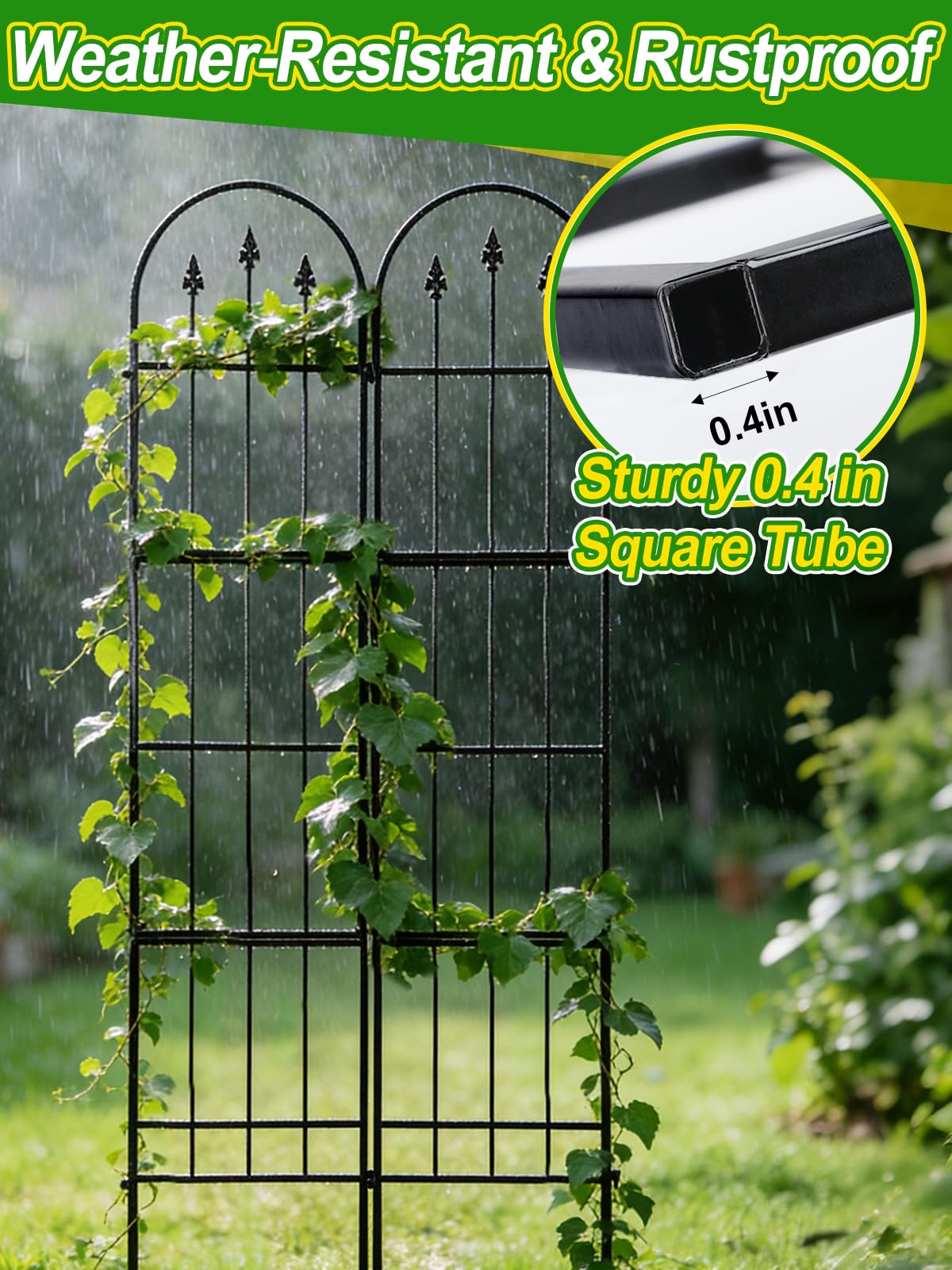 Apipi trellis close-up of metal joint showing sturdy construction and easy alignment