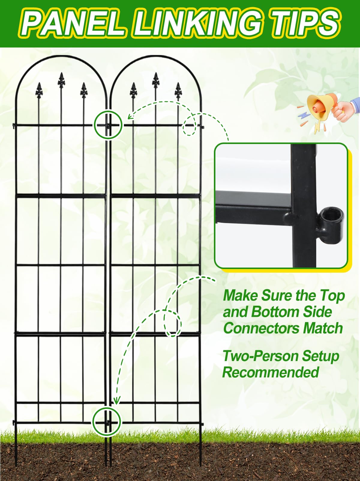 Apipi trellis ground stake detail showing 8 inch stake for secure anchoring