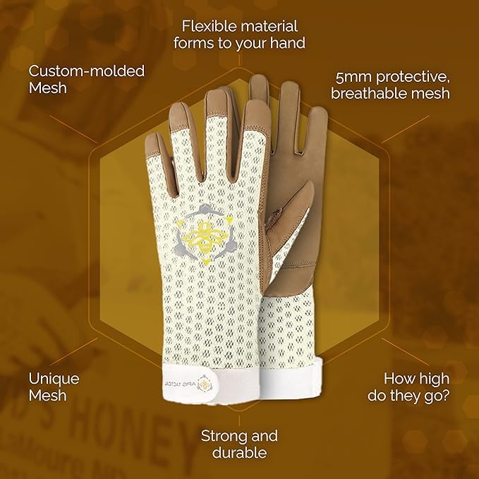 Apis Tactical gloves lifting hive frame for precise control and safety