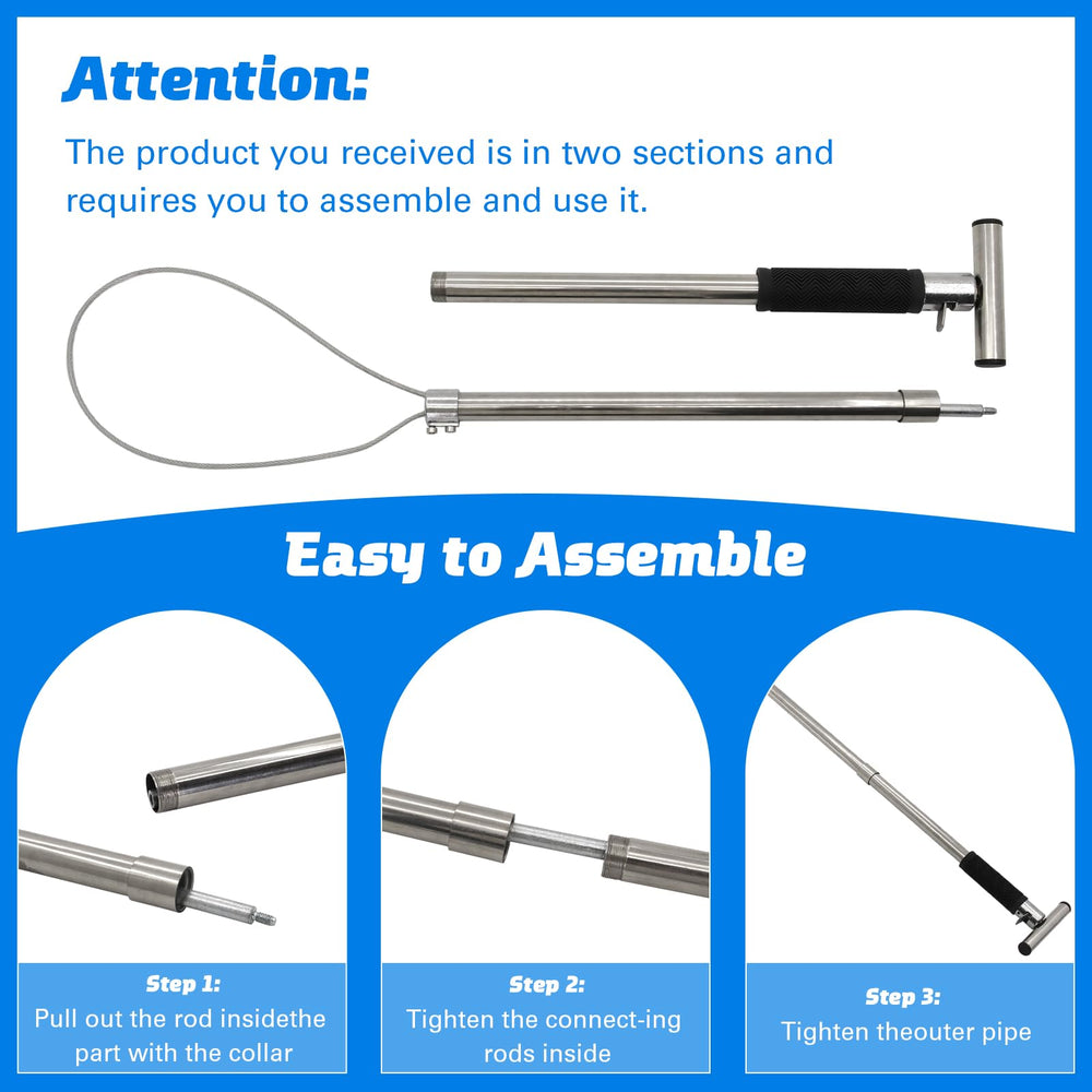 APlayfulBee two-piece pole disassembled, easy storage and quick assembly