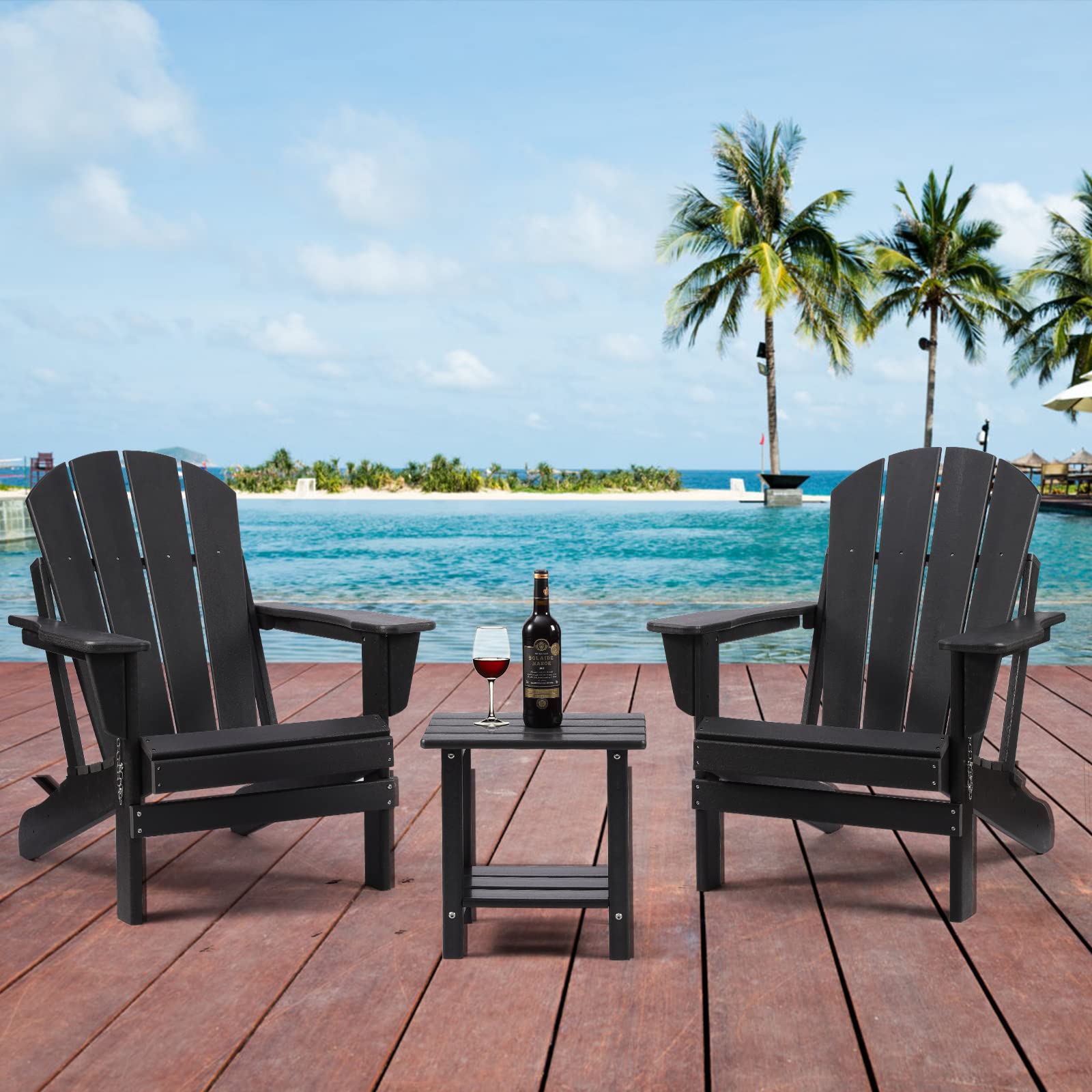 Apolimi lifestyle image poolside with table next to lounge for outdoor comfort