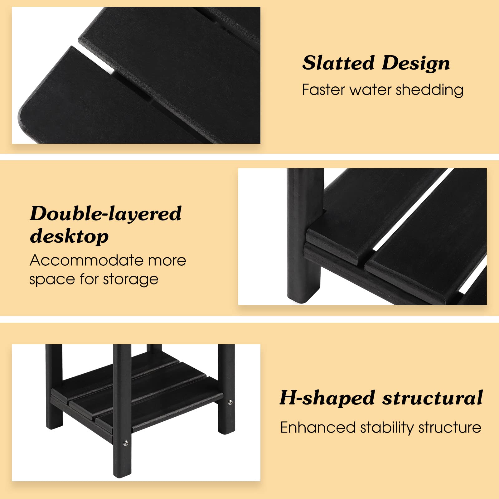 Apolimi detail of two-tier shelf demonstrating organized storage and load capacity