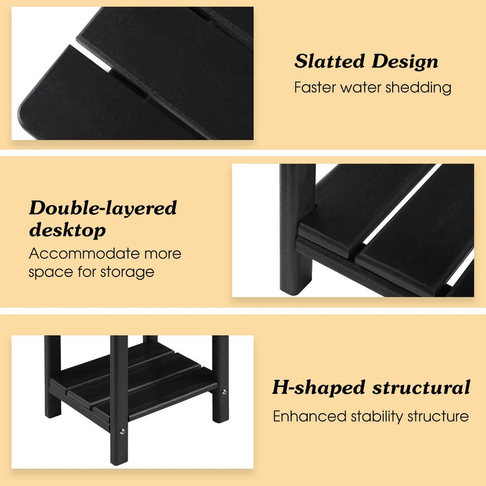 Apolimi detail of two-tier shelf demonstrating organized storage and load capacity