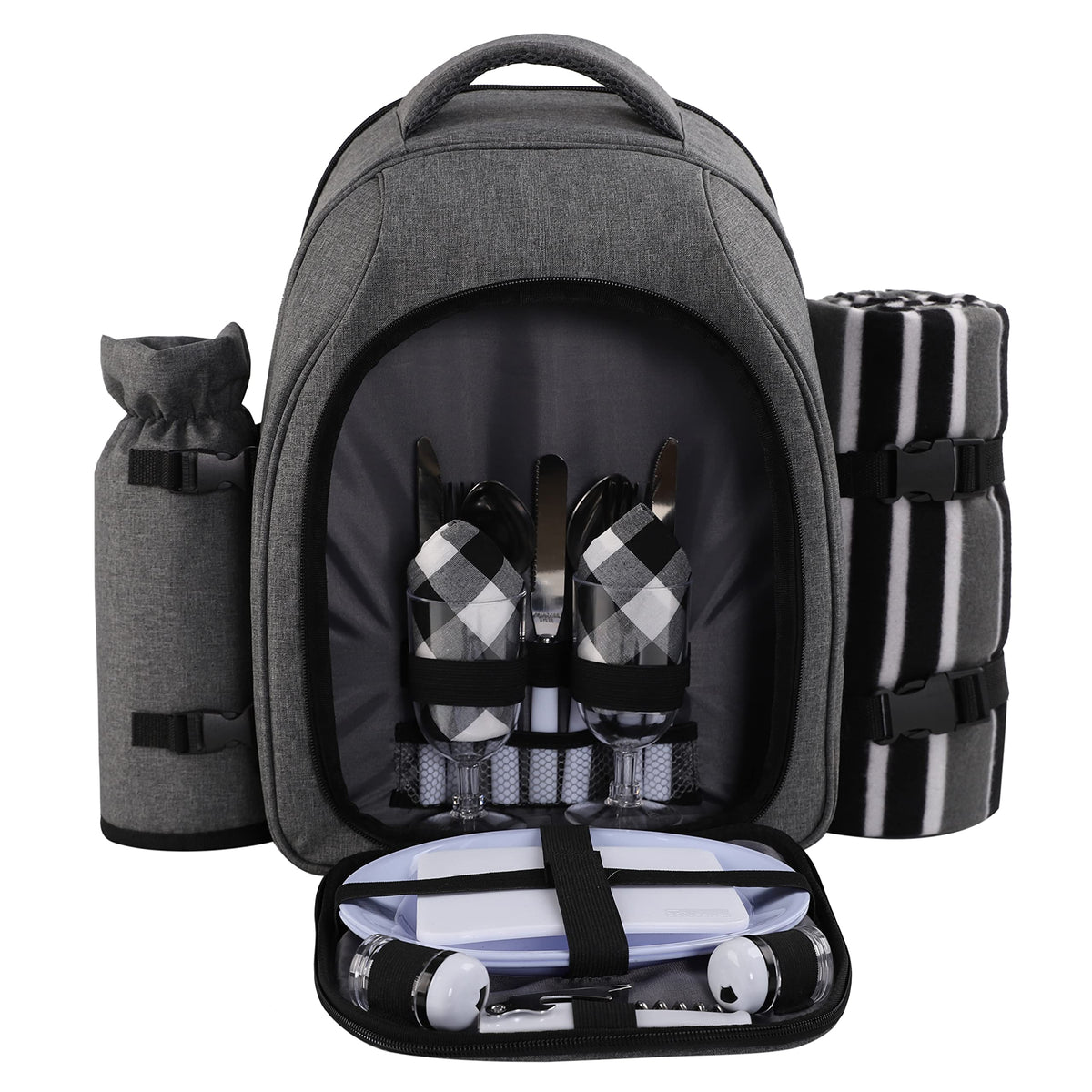 apollo walker front view backpack showing compact organization and easy carry