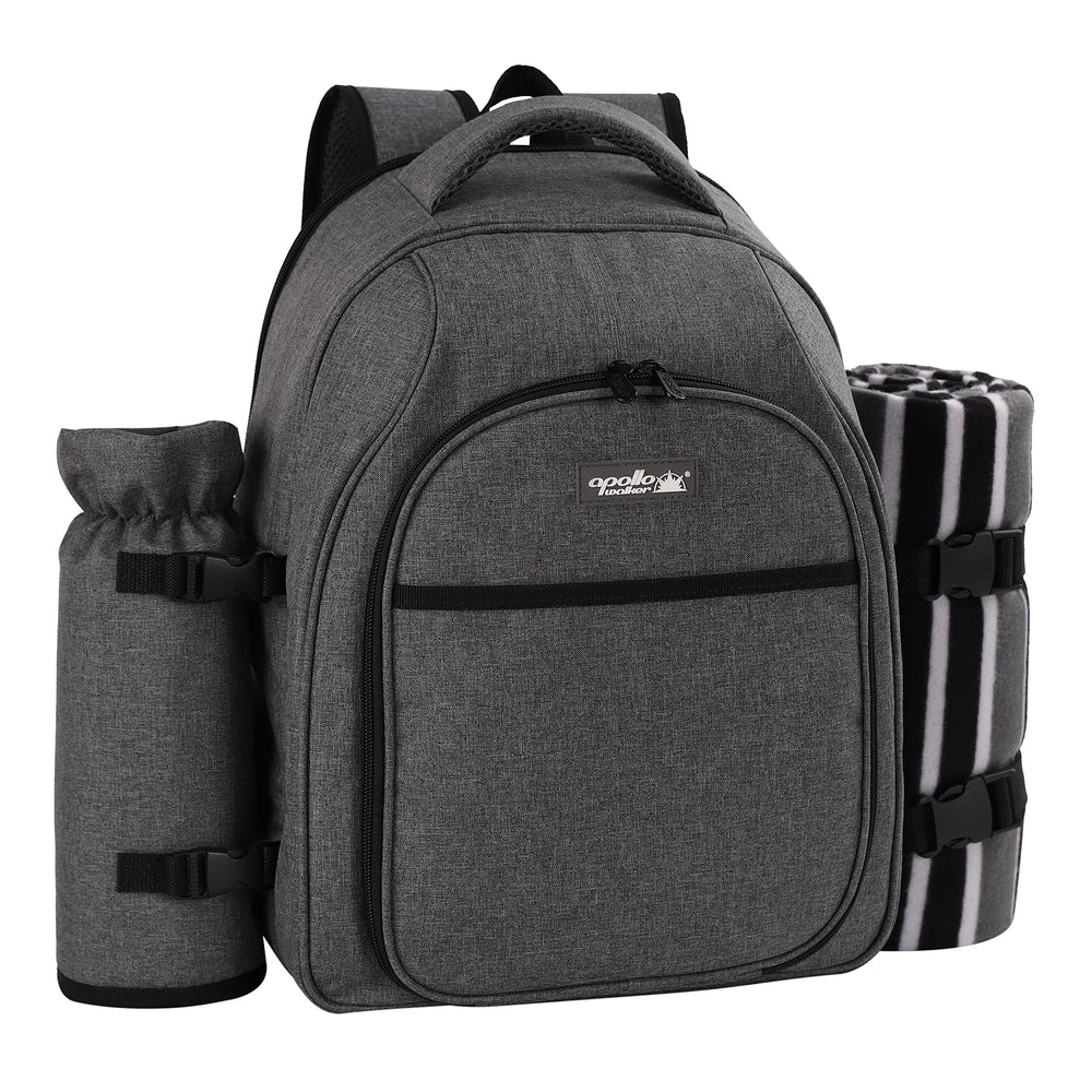 apollo walker backpack held by hand to show size and carrying scale