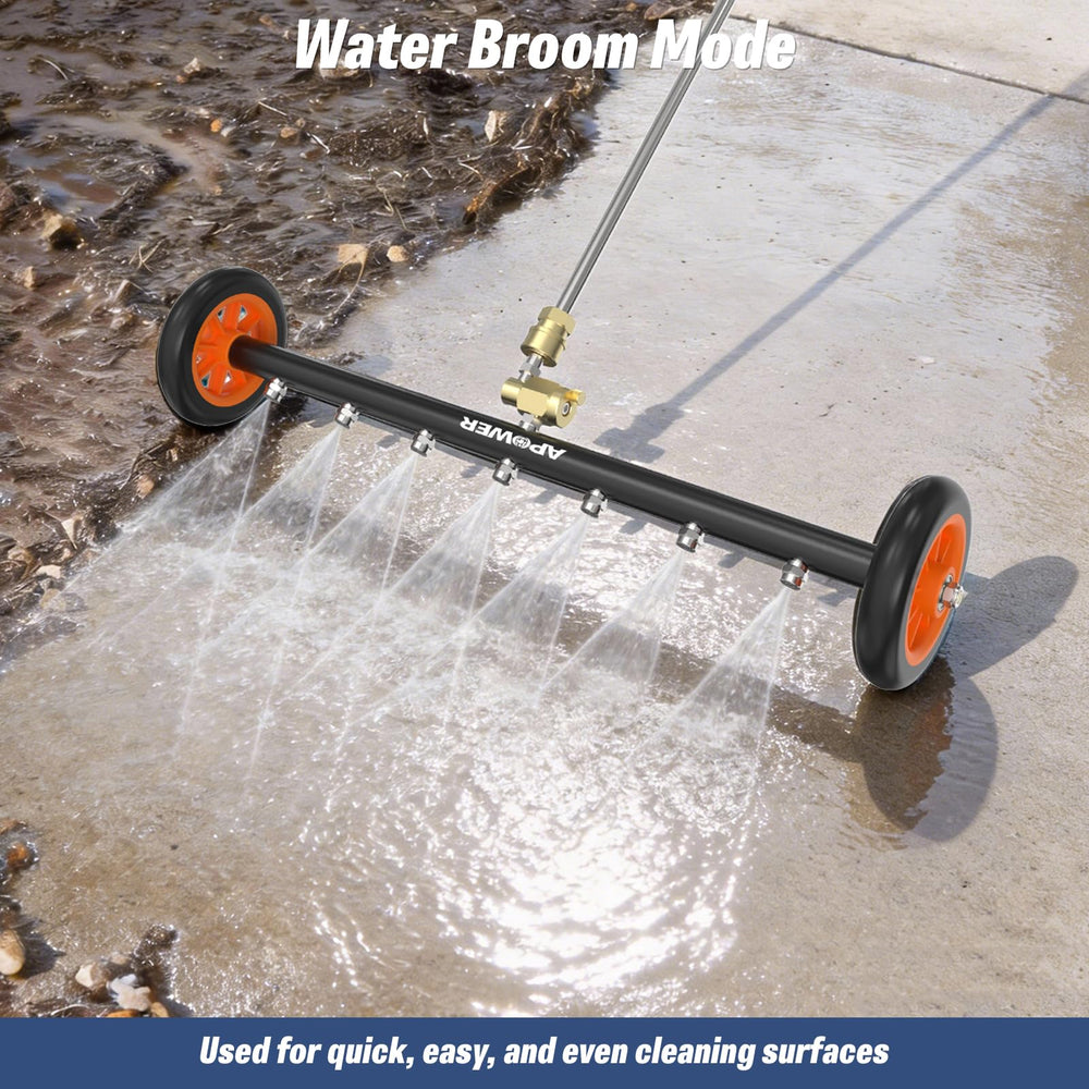 APOWER two 16-inch straight wands assembled for deeper undercarriage reach