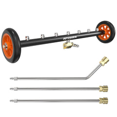 APOWER 24-inch undercarriage cleaner front view showing wide coverage benefit