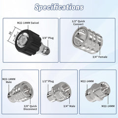 APOWER close-up of 304 stainless steel adapter showing corrosion resistance and smooth finish