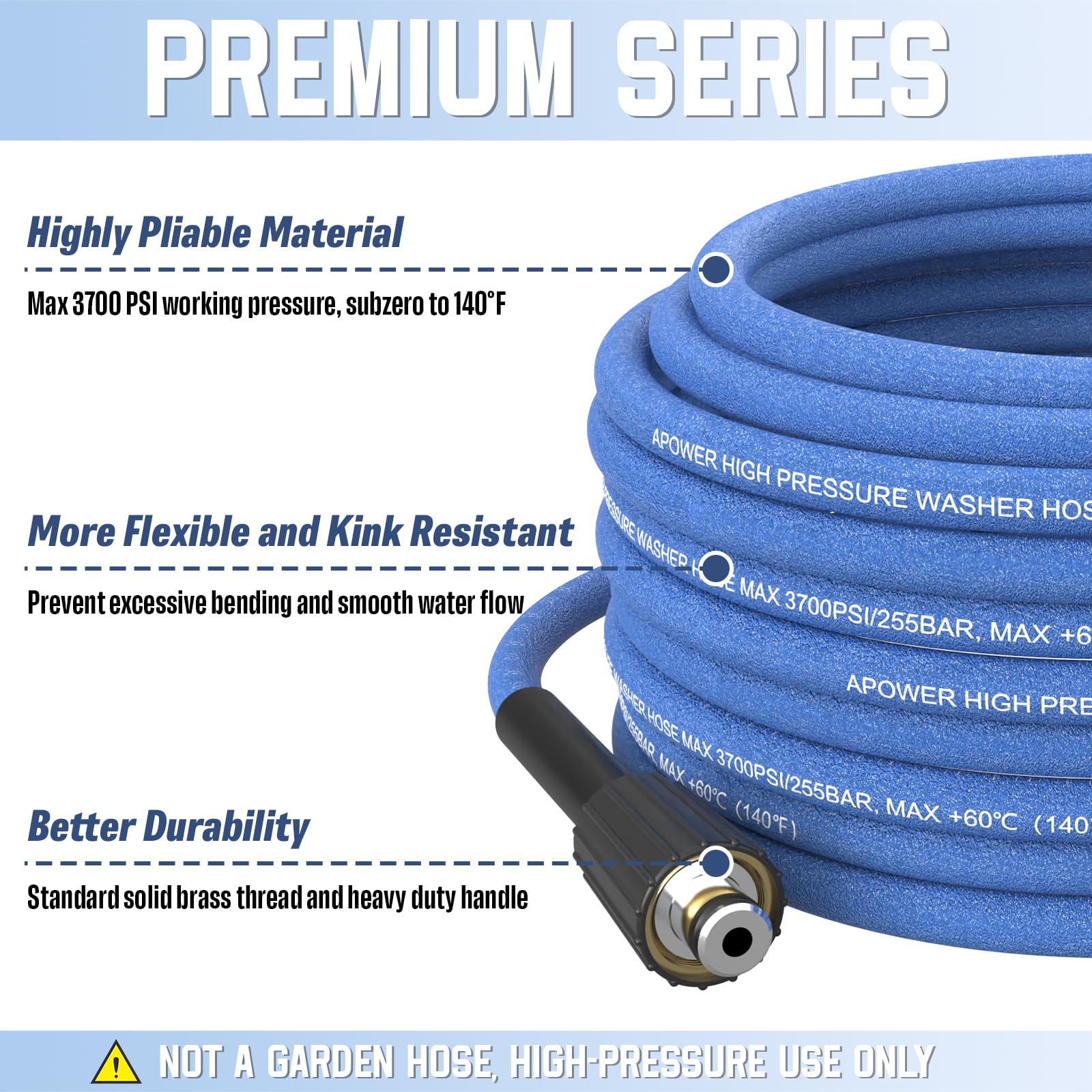 APOWER hose in use washing a car for efficient reach and maneuverability