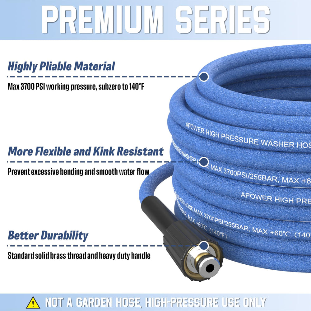APOWER hose in use washing a car for efficient reach and maneuverability