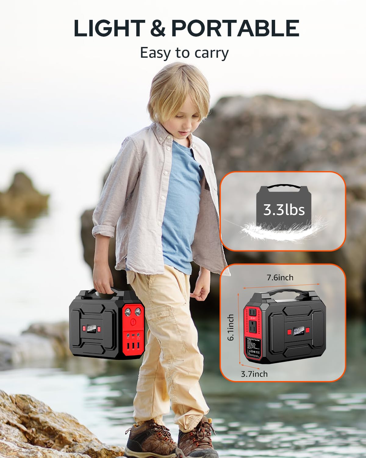 Apowking with included AC adapter and car cables highlighting ready-to-use convenience