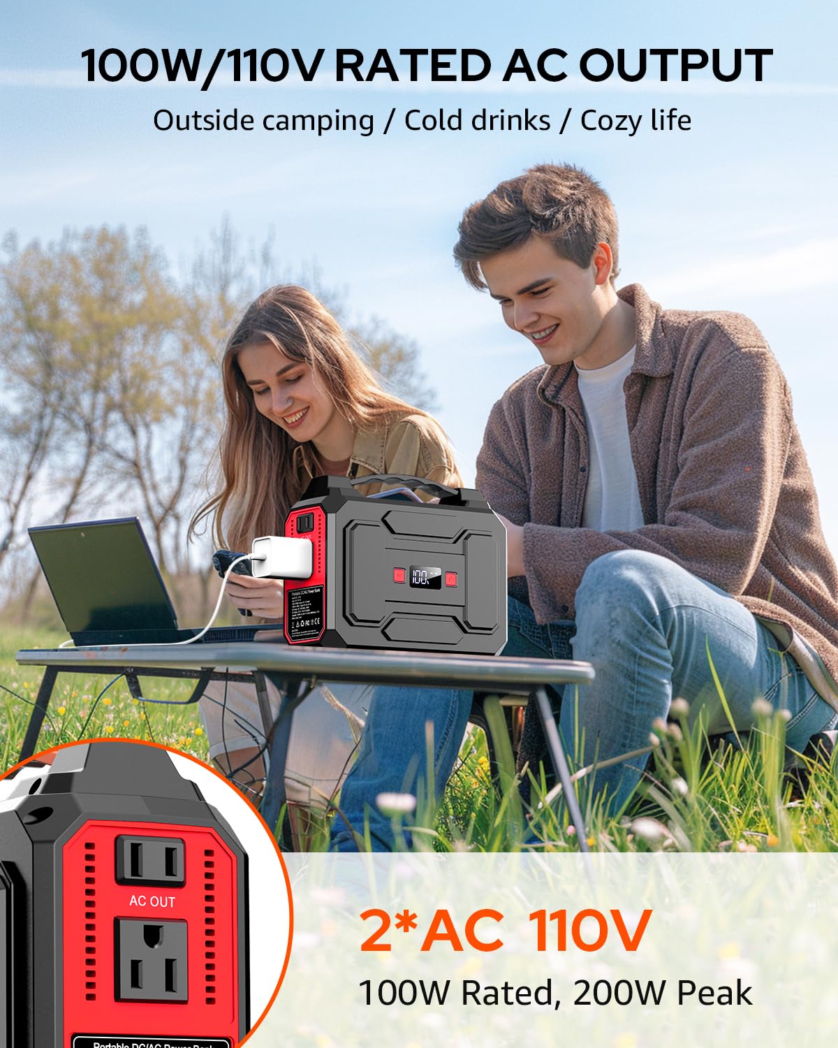 Apowking close-up display and dual LED flashlight for clear monitoring and safety
