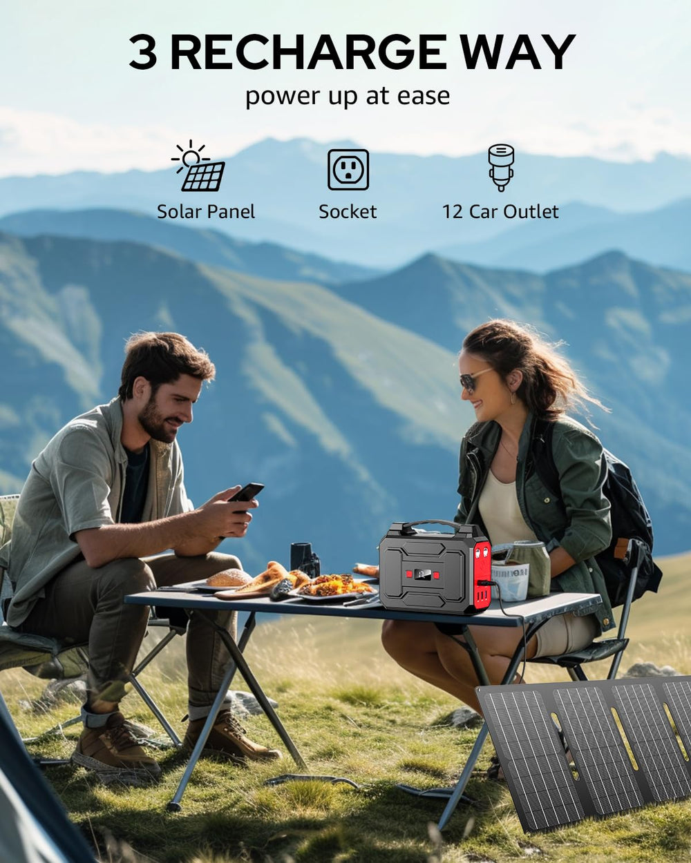 Apowking powering a laptop outdoors demonstrating reliable charging on trips