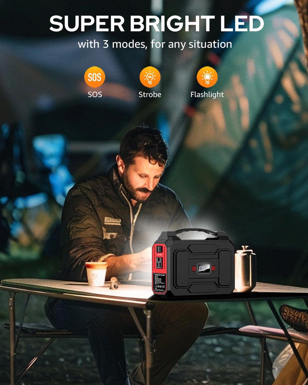 Apowking next to a backpack showing compact size and easy transportability