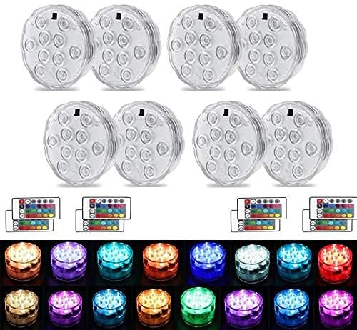 APPEASTAR front view of eight submersible lights showing compact design and bright colors