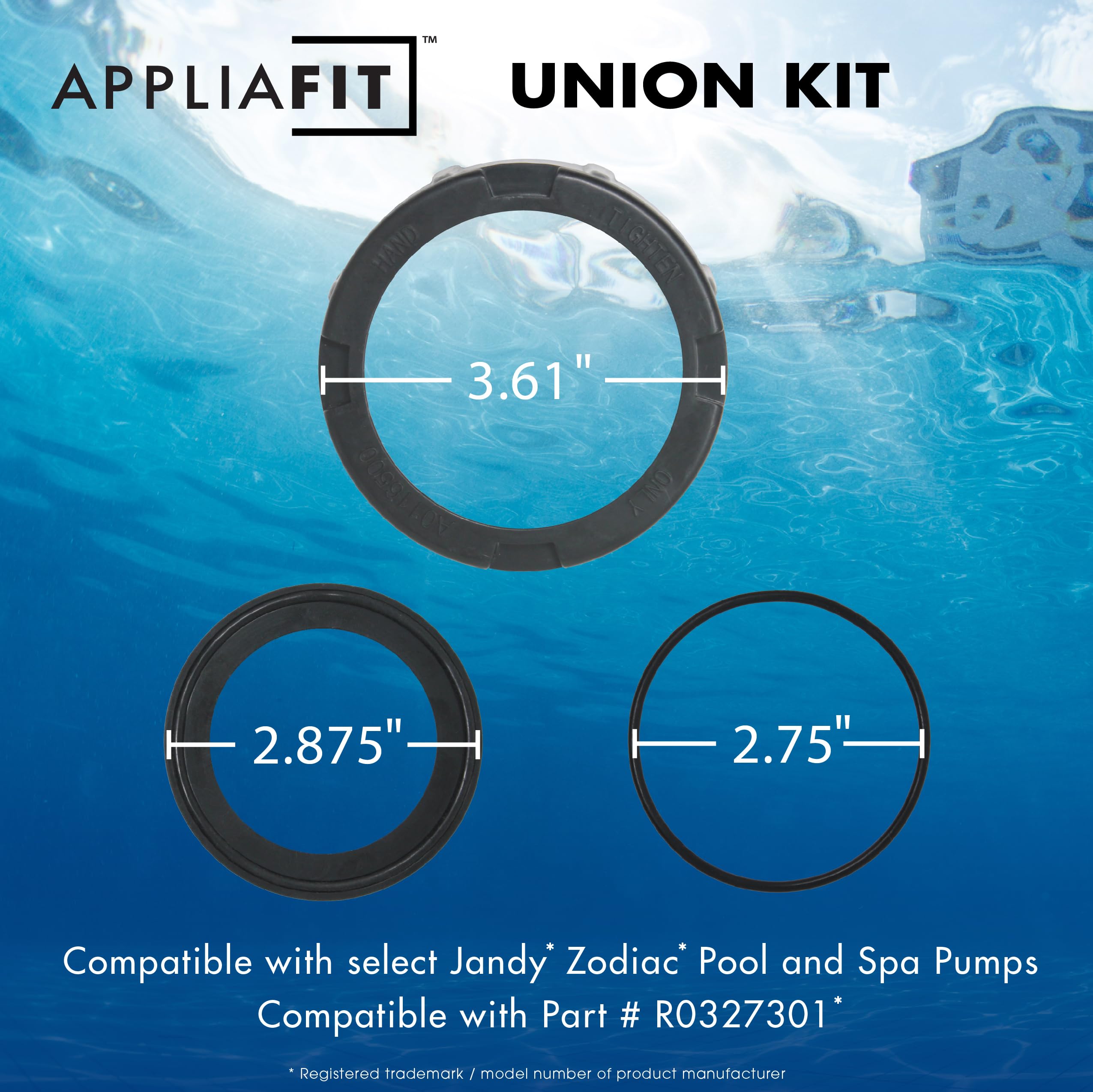 AppliaFit closeup of O‑ring and union nut showing durable seals and fit