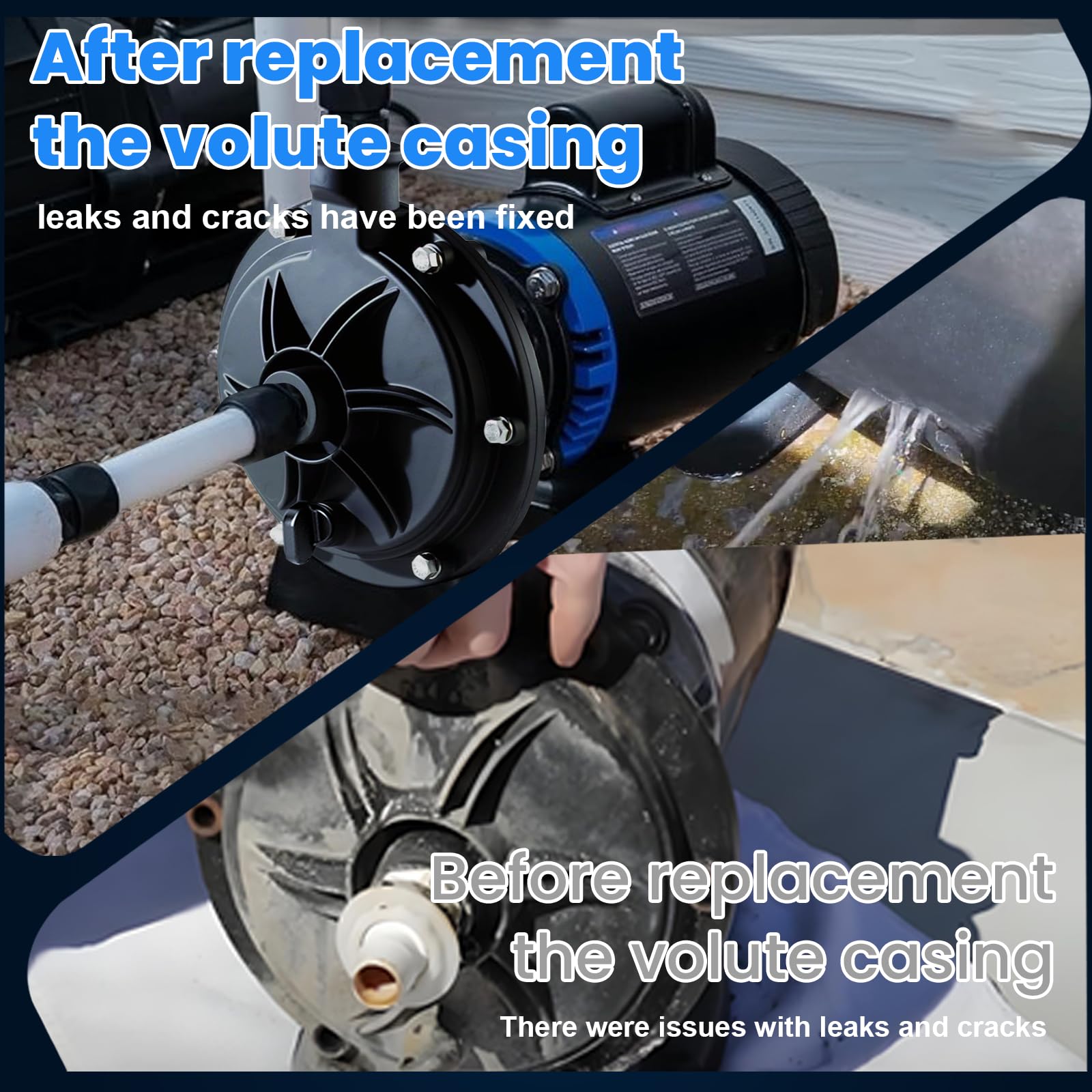 AQOVOR volute on workbench during installation showing easy serviceability