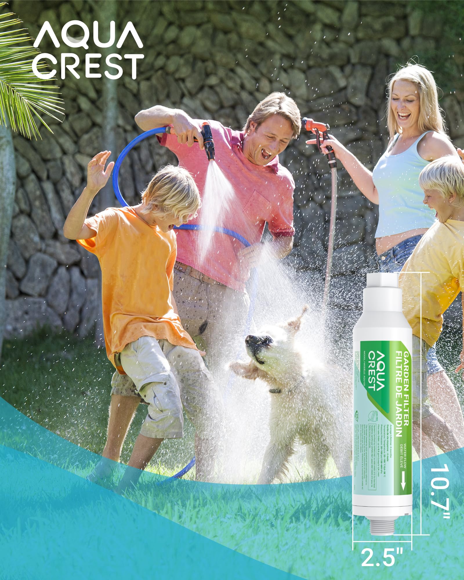 AQUA CREST inline filter fitted to a misting line preventing nozzle clogging