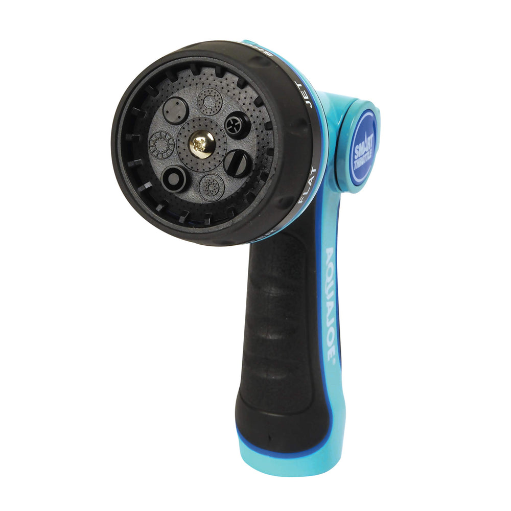 Aqua Joe nozzle producing gentle mist showing safe watering for seedlings