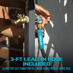 Aqua Joe closeup of solid brass faucet for reliable leak-free use