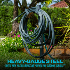 Aqua Joe detail of curved hanger preserving hose shape and life