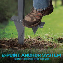 Aqua Joe stand installed in garden offering convenient watering access
