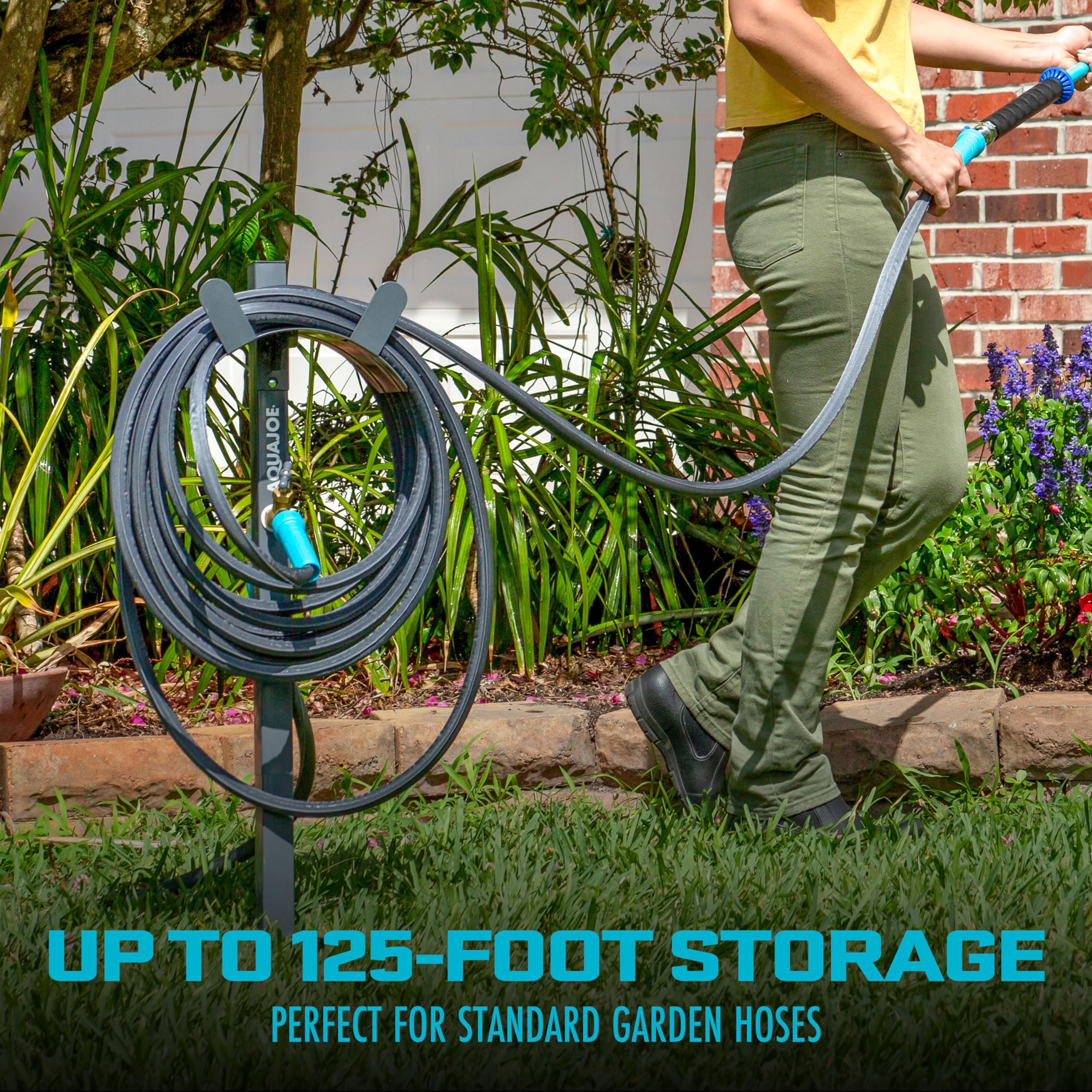 Aqua Joe 3-ft lead hose connecting spigot to stand for flexible placement