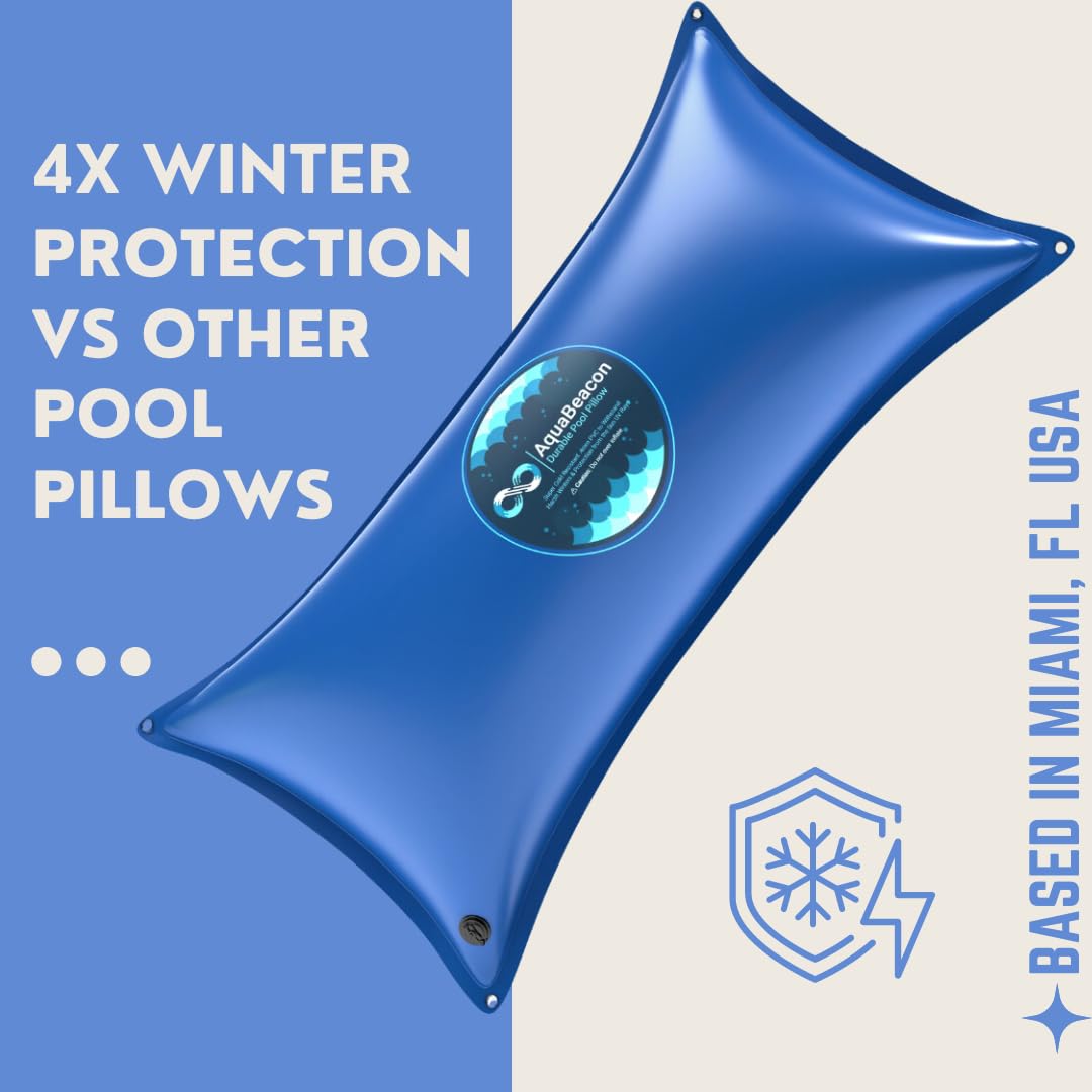 AquaBeacon pillow next to measuring tape showing 4x8 size for fit confirmation