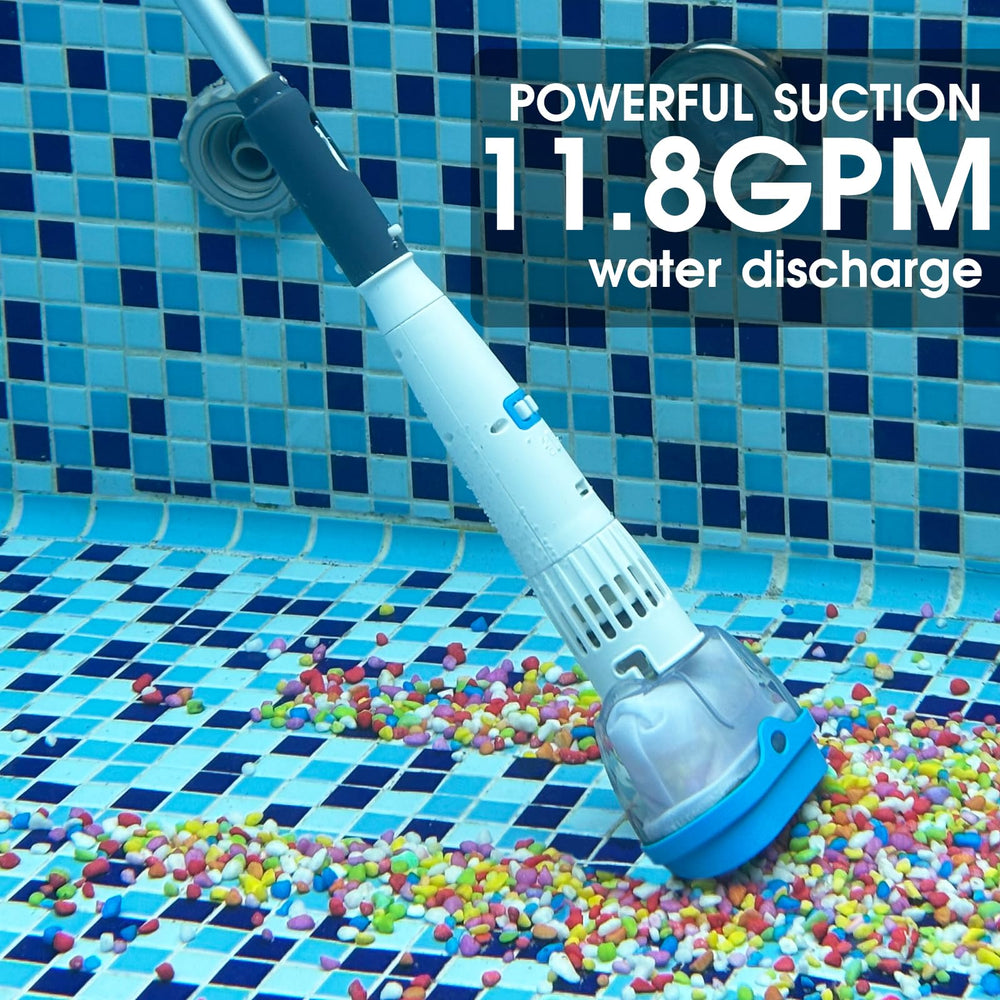 AQUAFYSH spa cleaning head close-up demonstrating shallow-water suction