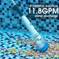 AQUAFYSH spa cleaning head close-up demonstrating shallow-water suction