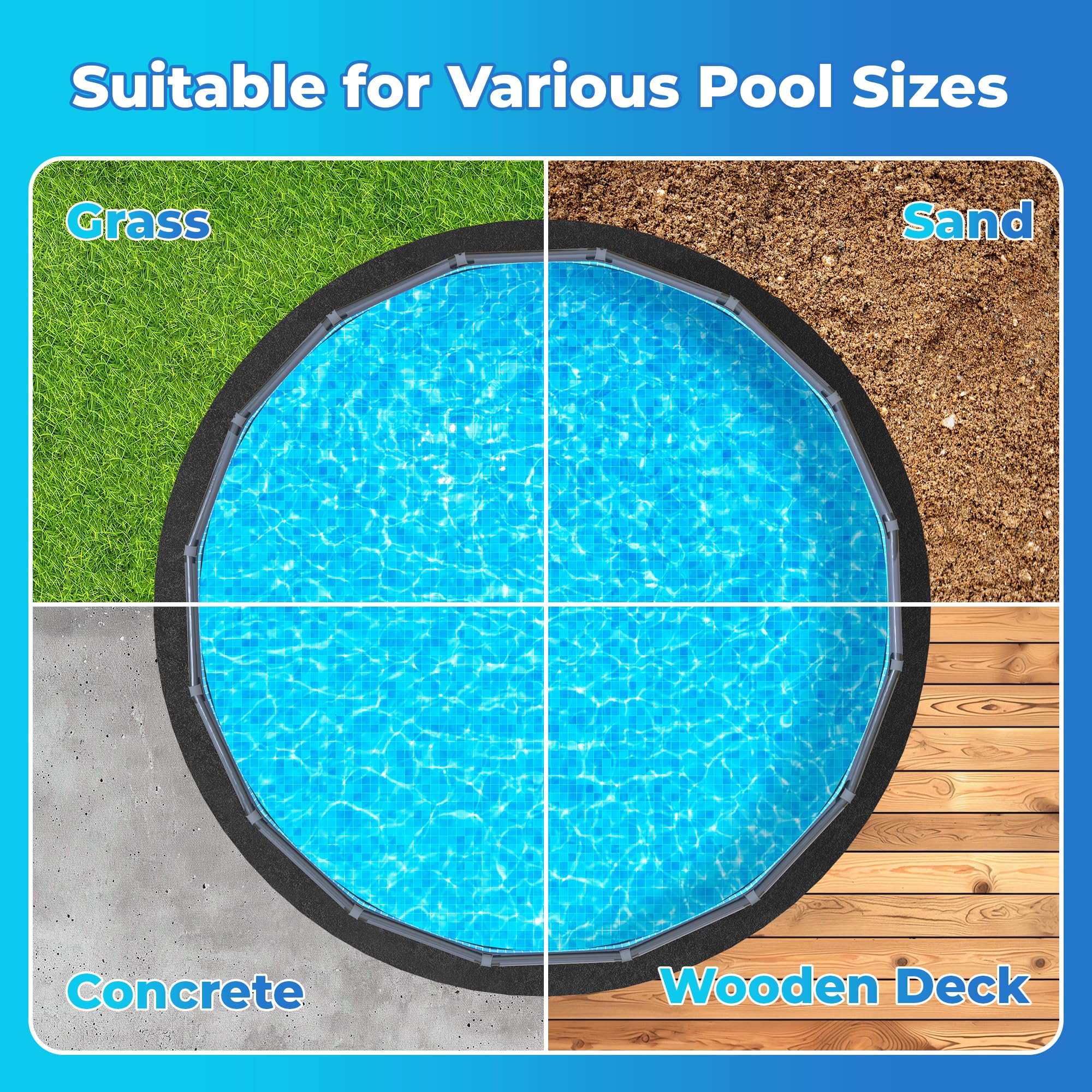 AquaJoyer pad under assembled pool protecting liner from debris