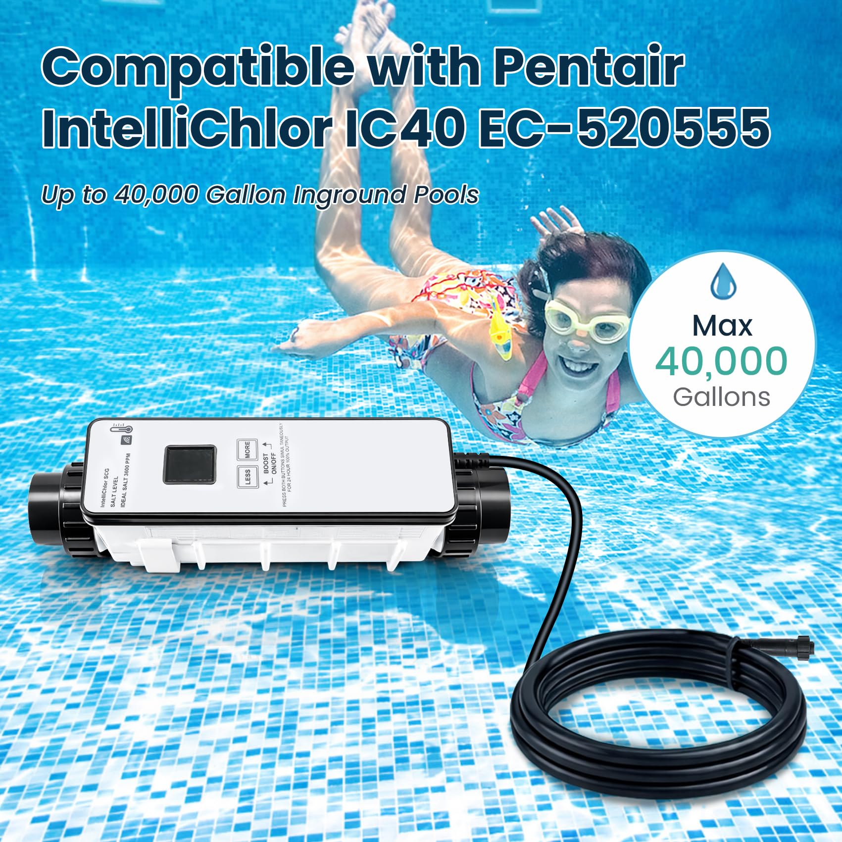 Aqualix IC40 LED display and indicators for easy system monitoring